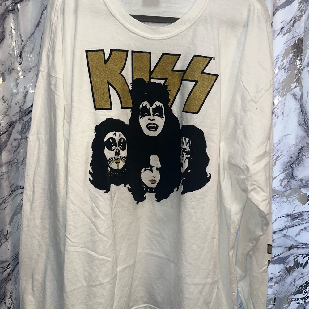 Vintage Long Sleeve KISS Band T double Graphic size 3xl 80’s plus size